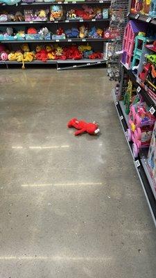 Man down in Kids Department... rough day for Elmo, I hope security finds the person that did this!