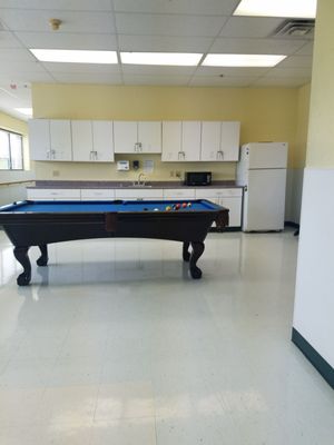 Game room pool table.