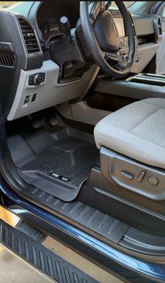 Interior of a fully detailed Ford F150