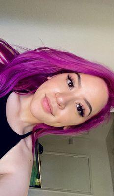 Vibrant purple hair color