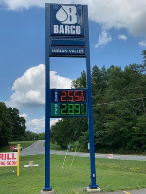 Our gas prices sign