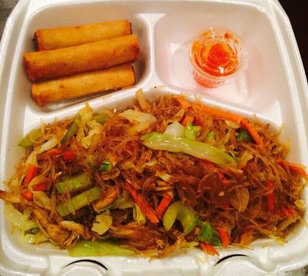 It's A Meal Combination. You get both lumpia and pansit/noodles for $6.00.