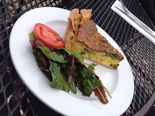 Quiche and a side salad.