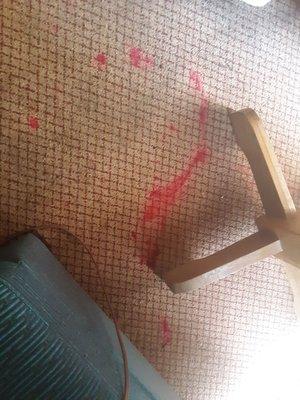 Red Stains on Carpet