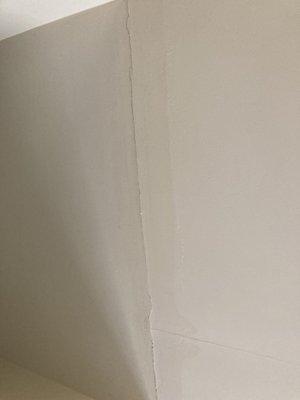 Water leak where walls join