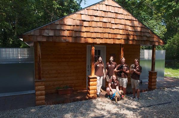 Outside of the Yosemite room at Fern Creek Pet Resort.