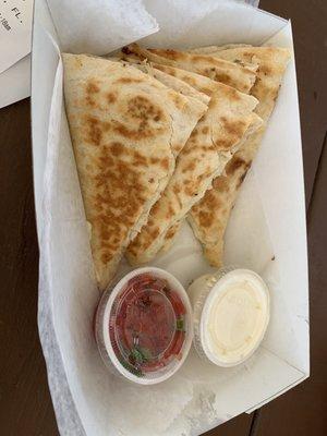 Chicken and cheese quesadilla