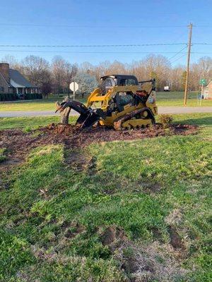 Stump removal with the skid steer