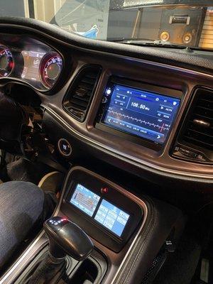 Dodger Challenger 2015 double din upgrade and ac control upgrade to touch screen