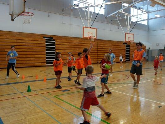 Playing basketball at Spartan Recreation Center