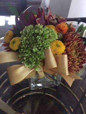 Adorable fall arrangement