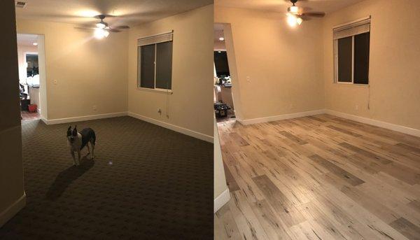 Living Room - before and after