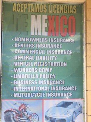 Mexican Auto insurance! You can buy & print a Mexican insurance policy for your auto, motorcycle or boat on line at www.safelyinsured.com