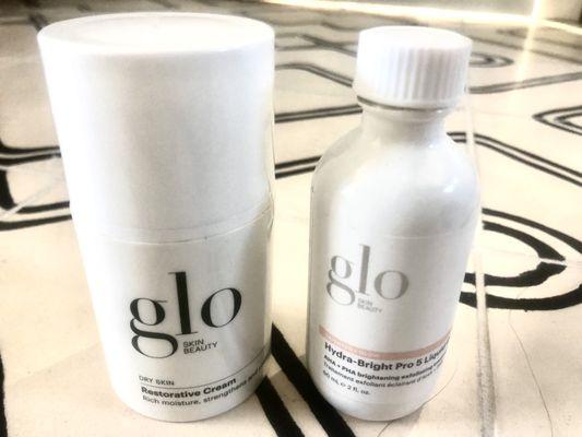 Some GLO facial products offered at Tracy Williams Skin Care.