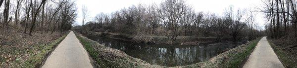 Beargrass Creek runs right along the trail.