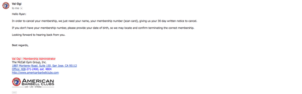 When you cancel membership make sure you are aware that you need to give a 30 day notice. Found this really odd.