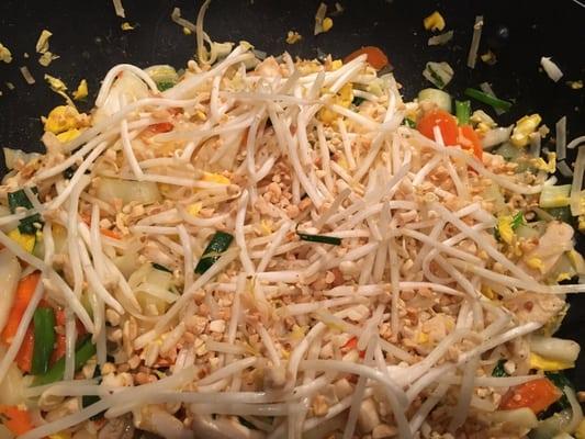 And ten minutes after starting...chicken pad Thai like and smells delicious