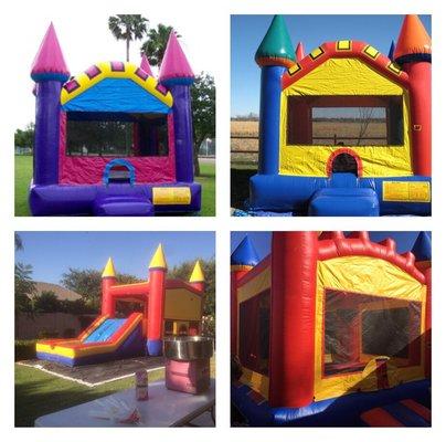 We have several Bounce House, as well as concession machines. We also have lots of tables and chairs.