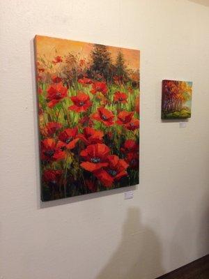 Acrylic , Deep in Poppies by Jennifer Bowman