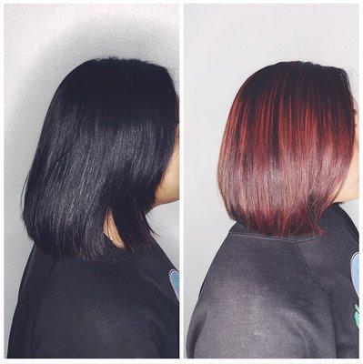 A complete transformation! Client wanted a vivid and vibrant color that is easy to maintain, and that is perfect for fall.