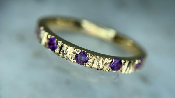 Natural Amethyst Ring Handmade In Solid 14k Gold!