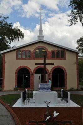 Front of church