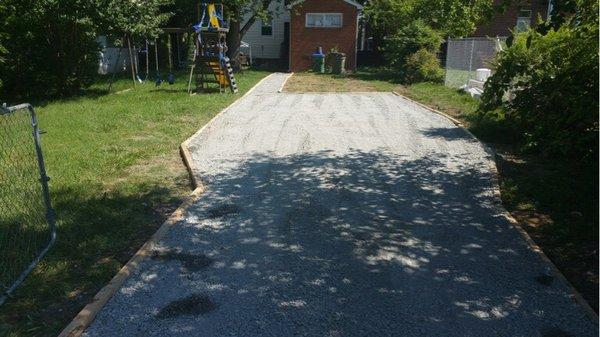 Crushed gravel delivery and installation