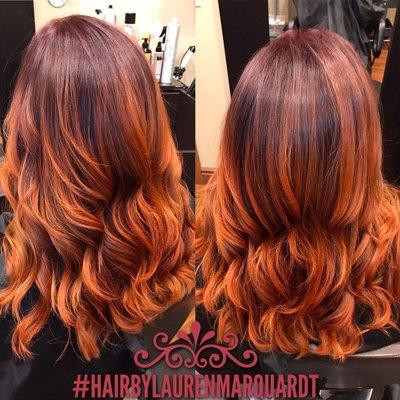 Red copper balayage