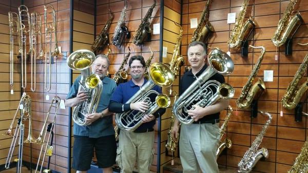 3 double-belled euphoniums !