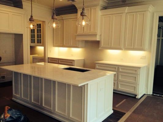 Kitchen Countertop using White Rhino Marble.