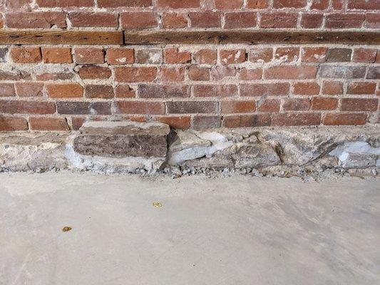 Small garage stone foundation repairs