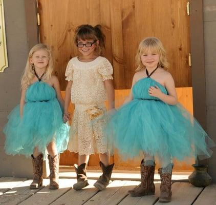 At a western wedding, which she was not a flower girl. The dress is perfect for so many occasions!!