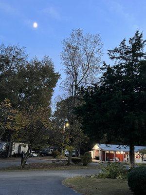 Camp store and the moon