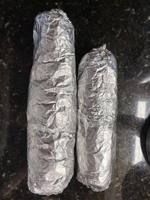 Giant burrito verse Deluxe burrito