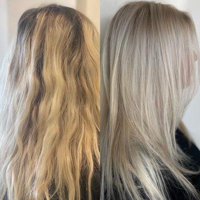 Before & After Icy Blonde