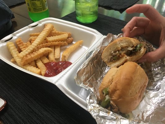 Philly cheese steak and fries