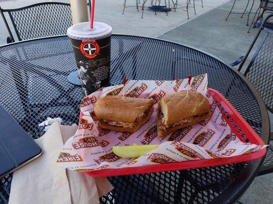 8" brisket sandwich with light mayo & a small drink - $10 Next time... no mayo