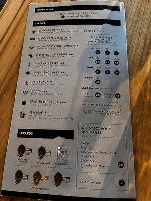 Beer Menu