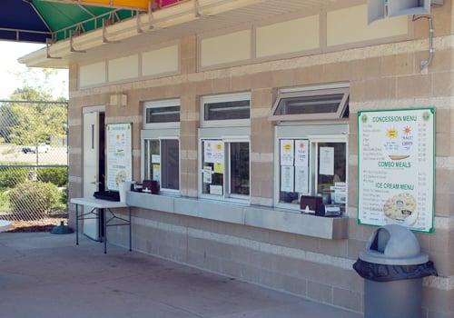 Our concessions stand contains family favorites including pizza, nachos, hot dogs, candy, and ice cream!