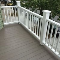 Composite decking and PVC rails.