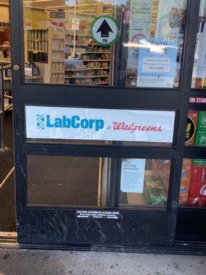 Lab Corp is inside of Walgreens