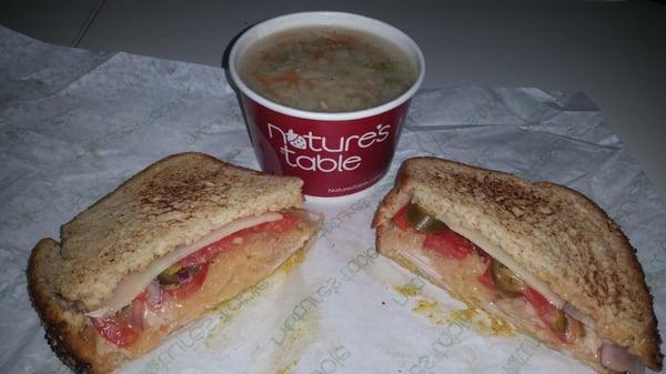 Jalapeno Turkey Reuben with Chicken Orzo Soup @ Nature's Table :)