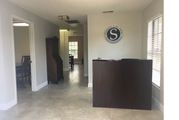 Reception area for Sammis Law  Firm for criminal and DUI defense in New Port Richey, FL.