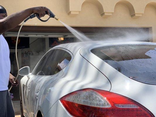 Power Wash to the exterior of a Porsche Panamera