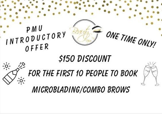 *** One-time Introductory Offer of $150 discount for the first 10 people to book an appointment*** 
 
 Beauty by Nico
 337-258-8893