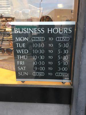 Store hours