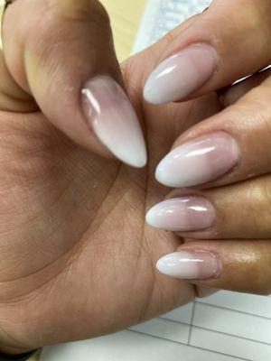 white and pink ombre set