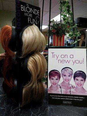 Try some headband testers to see which color looks best on you - reds, blondes, brunettes