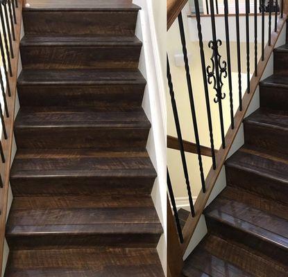 Let us change that old and boring carpet on your stairs to these beautiful stairs.