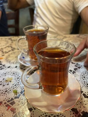 Turkish hot tea after meal! Cleans your palate!